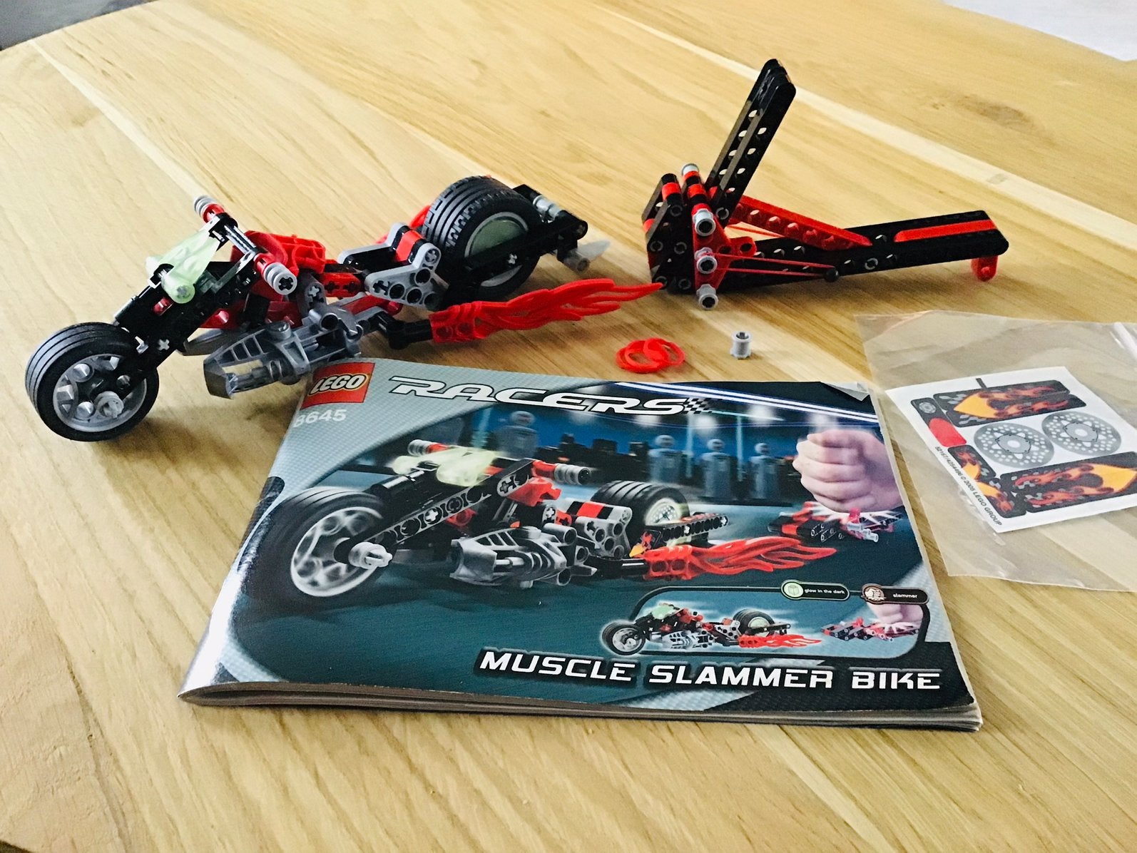 LEGO racers 8645, muscle slammer bike, compleet en ZGAN, Lego, Compleet, Ophalen of Verzenden, Zo goed als nieuw
