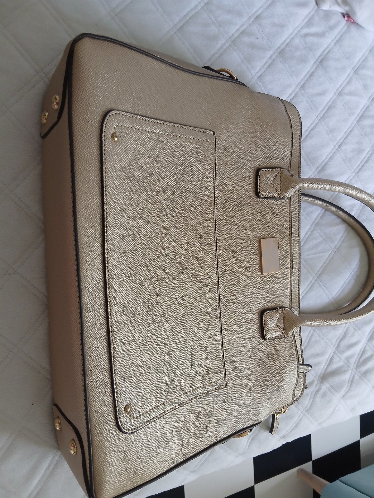 Gouden handtas met meerdere vakken - Parfois, Sieraden, Tassen en Uiterlijk, Ophalen of Verzenden, Nieuw, Overige kleuren, Handtas