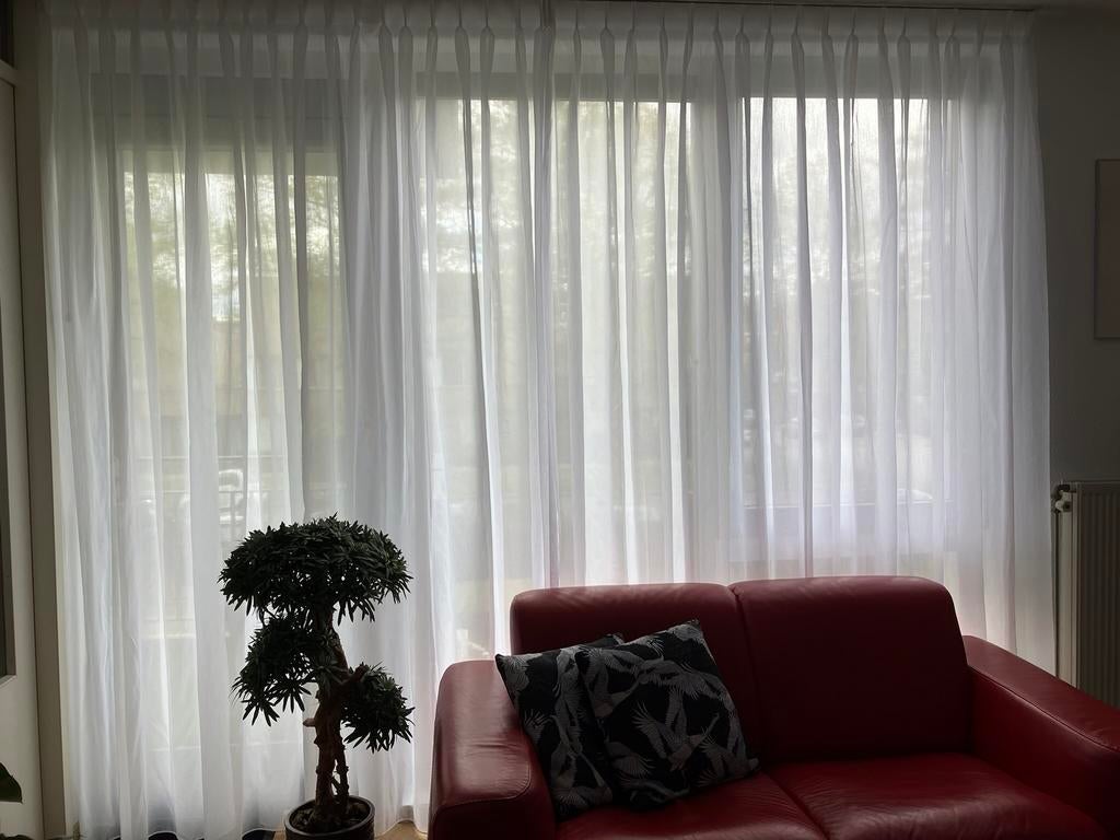 Nieuwe witte vitrage ( gordijnrailsmaat) breed 210 hoog 260, 200 cm of meer, Wit, Nieuw, Ophalen of Verzenden