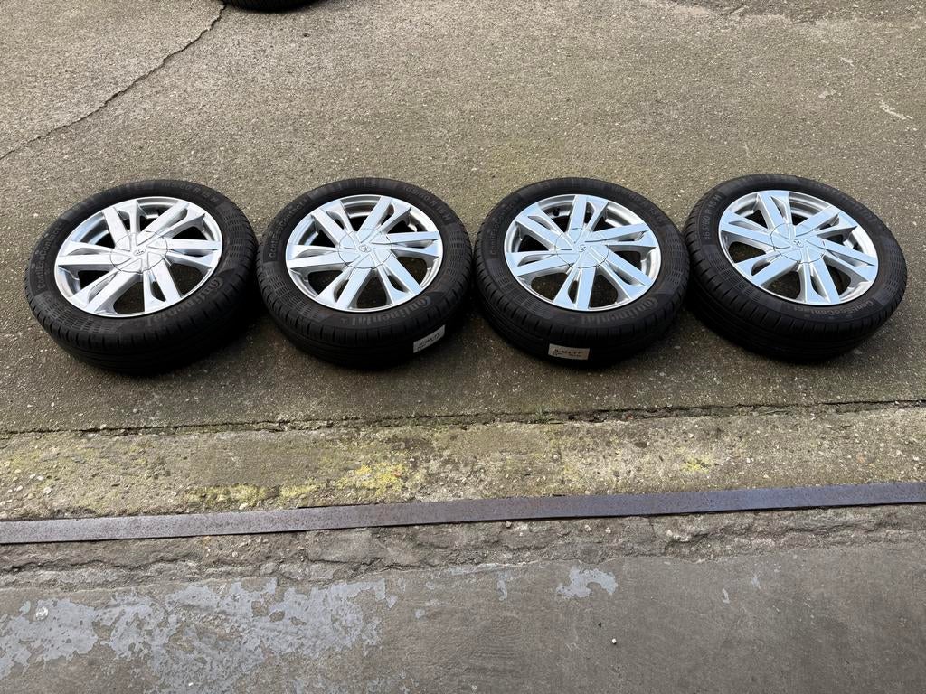 4 Continental ContiEcoContact banden + velgen, 165/60 R15 H, Gebruikt, 15 inch, Banden en Velgen, Ophalen of Verzenden