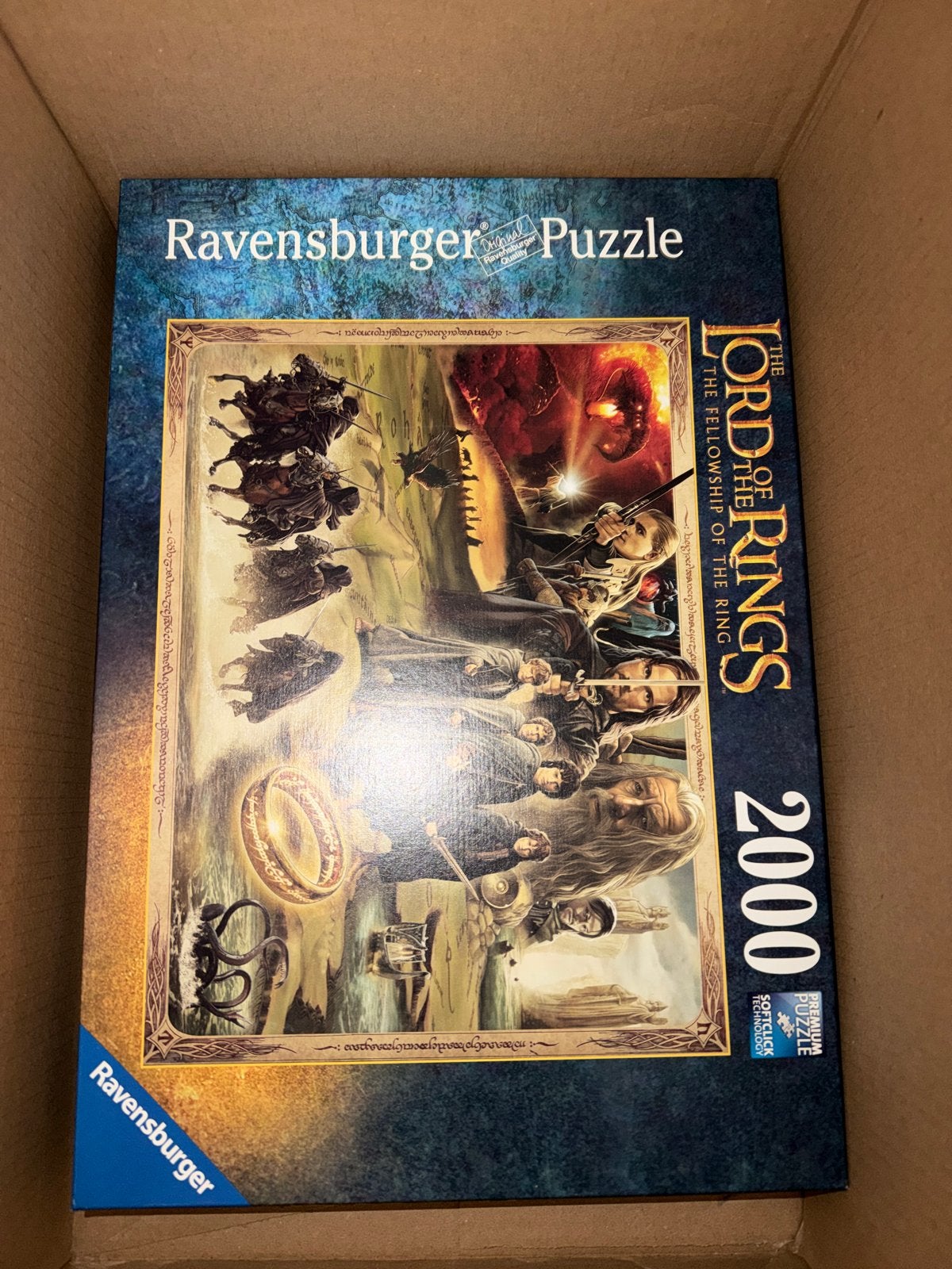 Ravensburger Lord of the Rings Legpuzzel 2000 stukjes, Ophalen of Verzenden, Meer dan 1500 stukjes, Gebruikt, Legpuzzel