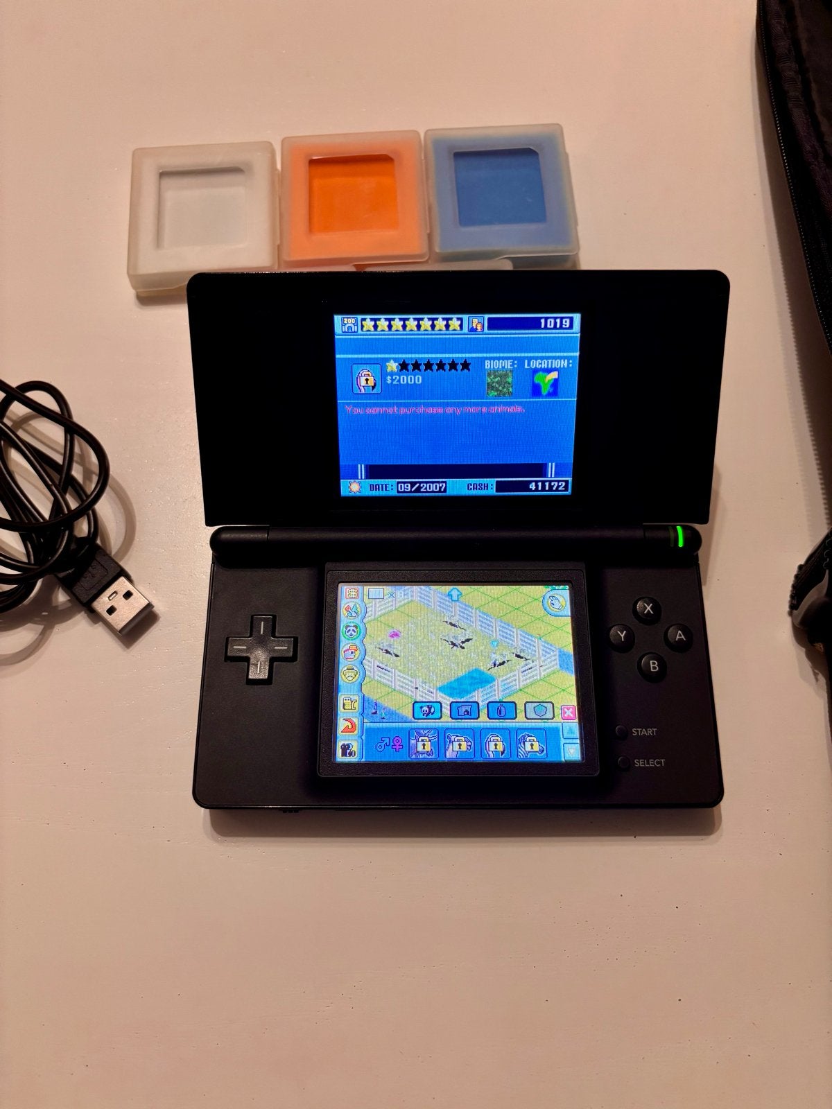 Nintendo DS Lite Zwart met 5 games en accessoires, Zwart, Ophalen of Verzenden, DS Lite, Gebruikt