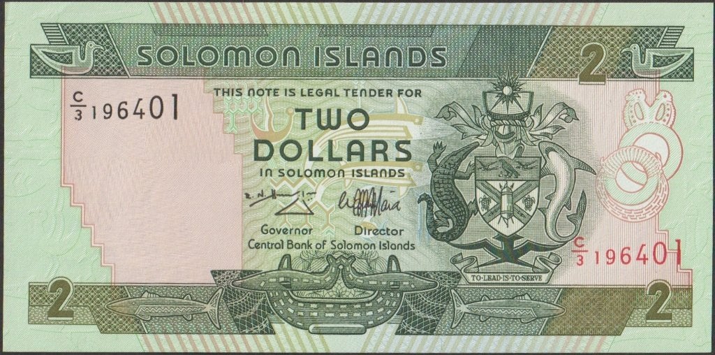Solomon Islands 2 dollars ND(1997) aUNC p.18 (# 607), Postzegels en Munten, Bankbiljetten | Oceanië, Verzenden, Los biljet