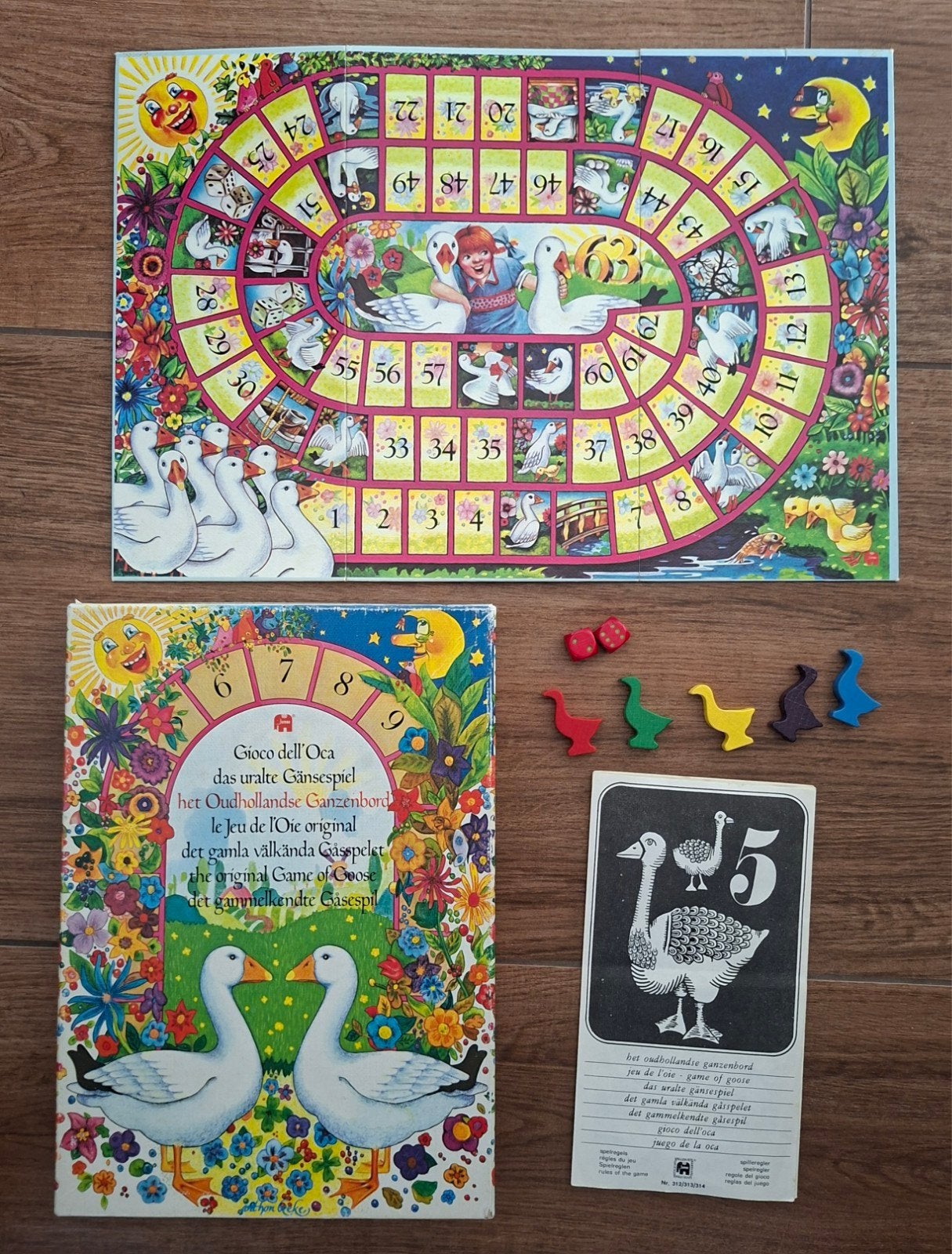 Ganzenbord spel compleet, Ophalen of Verzenden, Zo goed als nieuw