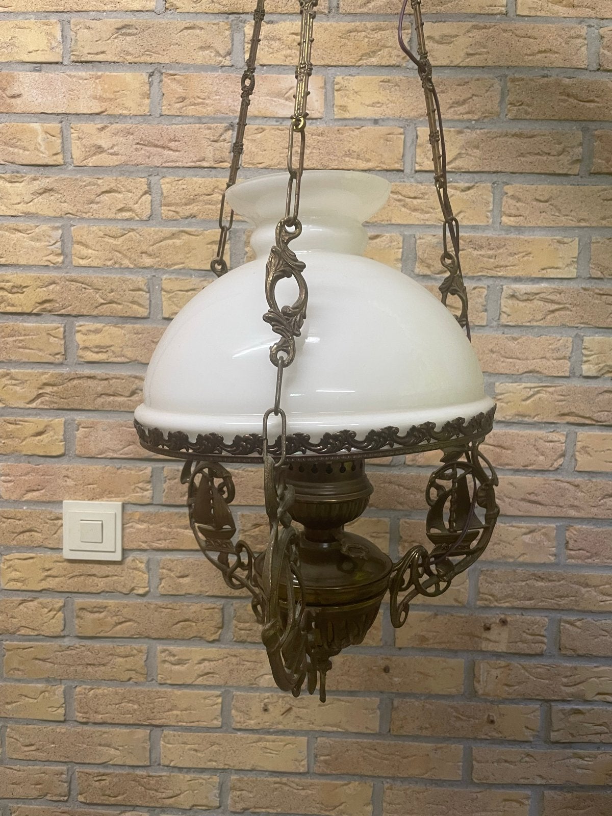 Prachtige antieke schipperslamp / hanglamp / olielamp, Ophalen of Verzenden