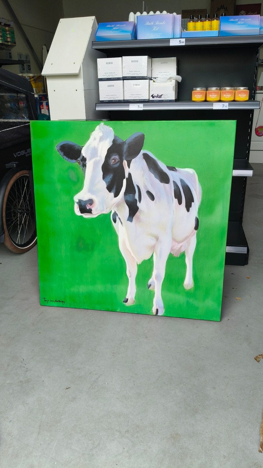 Tanja van Achterberg - Koe op canvas (100x100 cm), Ophalen