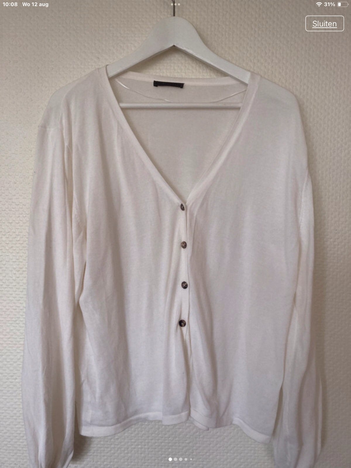 Giulia e Tu Roomwit Fijn Gebreid Vestje maat 44, Kleding | Dames, Verzenden, Zo goed als nieuw, Maat 42/44 (L), Wit