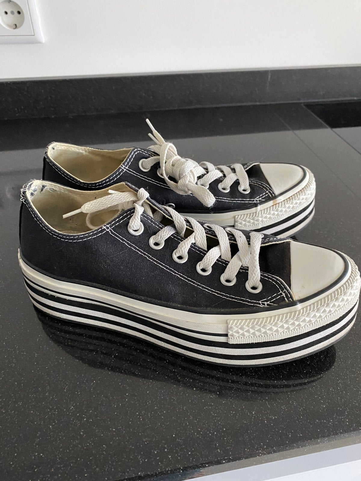 CONVERSE ALL STARS PLATEAU ZWART 38, Kleding | Dames, Schoenen, Zwart, Ophalen of Verzenden, Converse All Stars, Sneakers of Gympen
