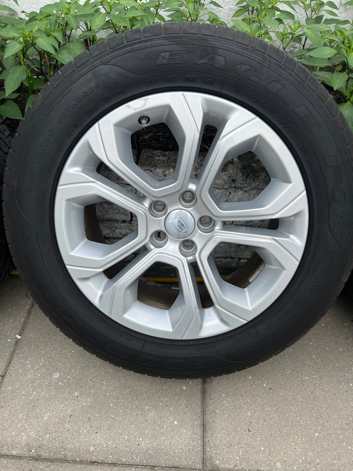 Originele Range Rover Evoque 18 inch velgen Goodyear banden, Ophalen, 18 inch, Gebruikt, Banden en Velgen
