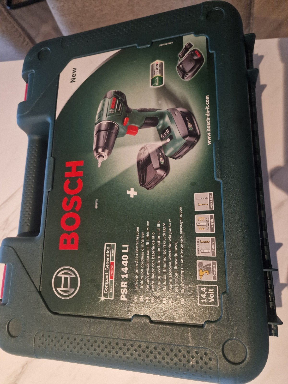 Bosch PSR 1440 LI Accuboormachine met 2 accu's, Variabele snelheid, Ophalen of Verzenden, Minder dan 400 watt, Zo goed als nieuw