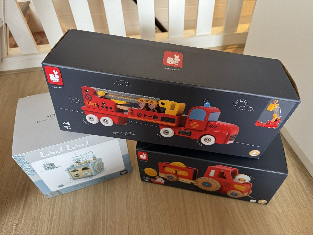 Houten speelgoedset | Label Label & Janod met doos, Kinderen en Baby's, Speelgoed | Houten speelgoed, Ophalen, Zo goed als nieuw