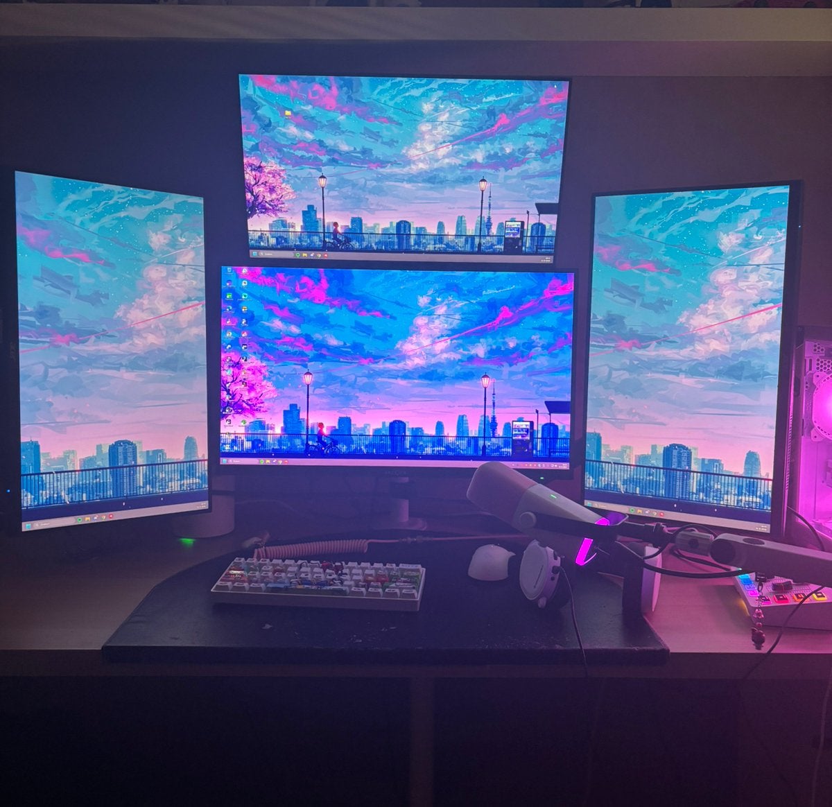 Complete Gaming Setup | + 4 Monitoren + Stream Gear, Computers en Software, Monitoren, IPS, Zo goed als nieuw, Quad HD (2K), 201 Hz of meer