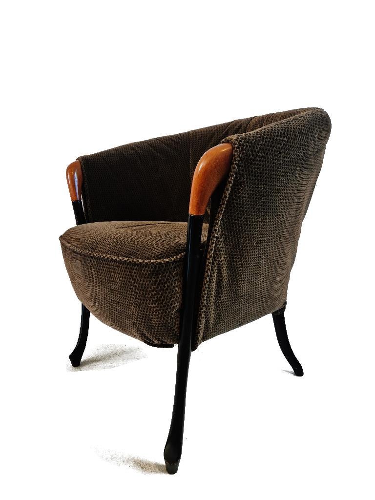 Prachtige vintage Giorgetti Italiaans design fauteuil, Huis en Inrichting, Fauteuils, Ophalen, Gebruikt, 75 tot 100 cm, Stof