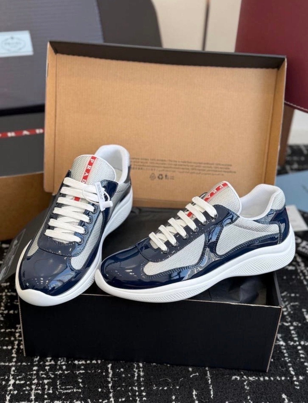 Prada Cups Donkerblauw (Maat 40 - 45), Ophalen of Verzenden, Nieuw, Blauw, Sneakers of Gympen