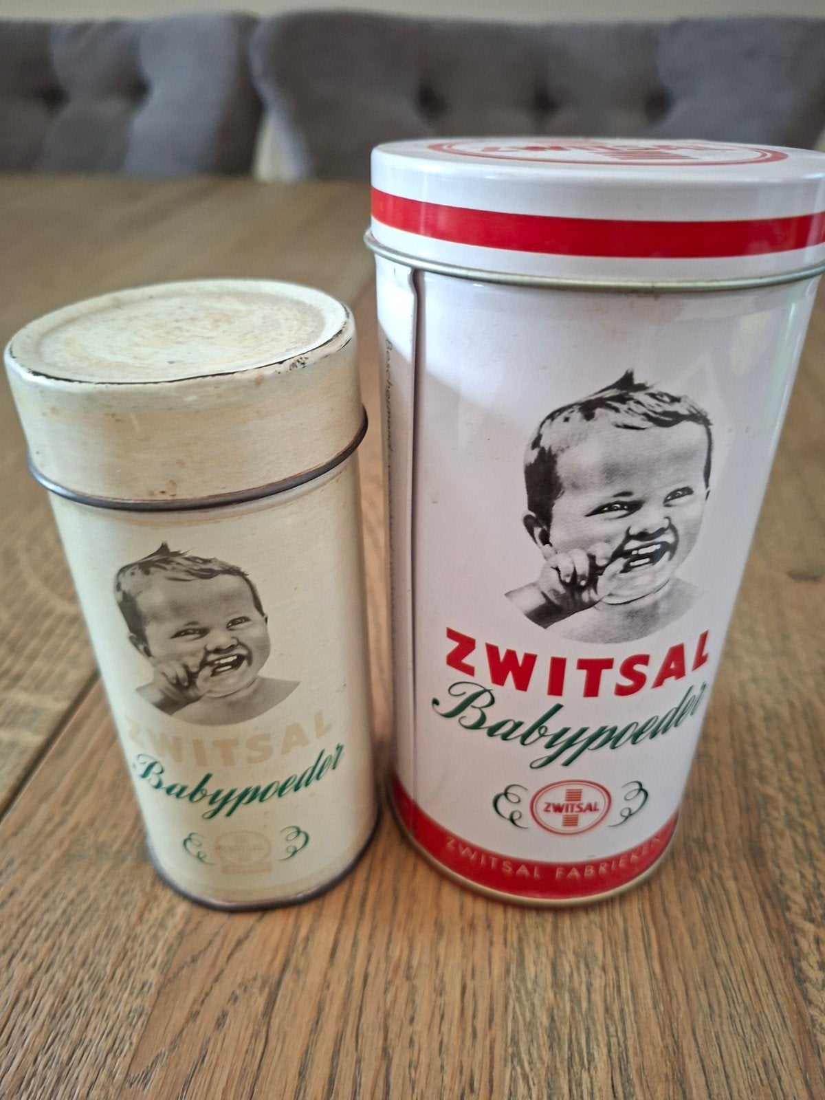 Zwitsal babypoeder retro blikken, Ophalen of Verzenden, Gebruikt