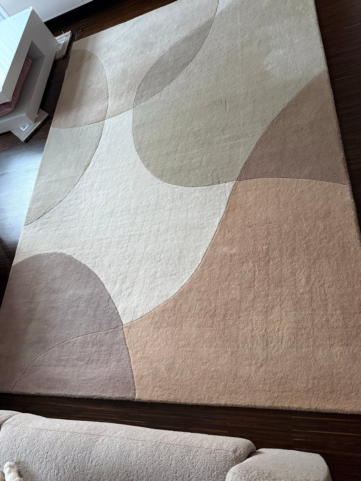 Modern Vloerkleed - Beige/Bruin Abstract Design, Ophalen, Beige, 150 tot 200 cm, 200 cm of meer