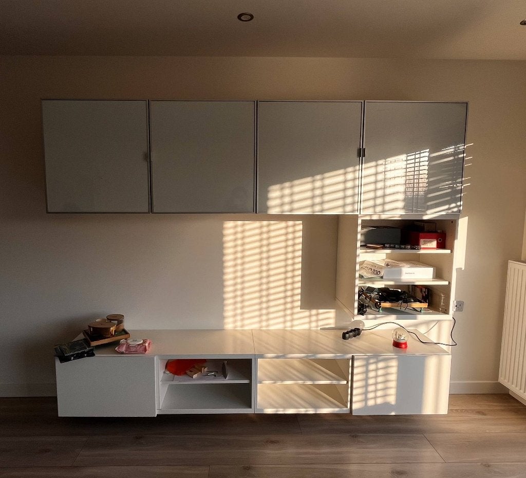 Grote wandkast voor TV/Large wall-mounted TV cabinet, Ophalen, Gebruikt, 25 tot 50 cm, Minder dan 100 cm
