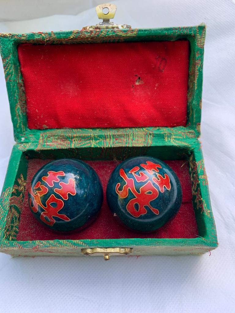 Vintage Chinese Baoding Ballen in Brokaten Doosje, Antiek en Kunst, Ophalen of Verzenden