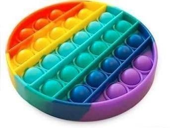 Fidget toy regenboog pop-up pop-it, rond, plopper XXL, Ophalen of Verzenden, Zo goed als nieuw, Jongen of Meisje