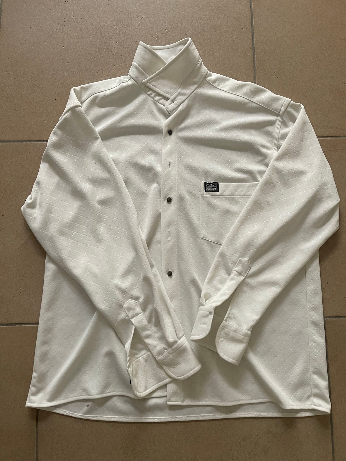 V2 by Versace overhemd wit XL, Kleding | Heren, Overhemden, Ophalen of Verzenden, Zo goed als nieuw, Wit, Halswijdte 43/44 (XL)