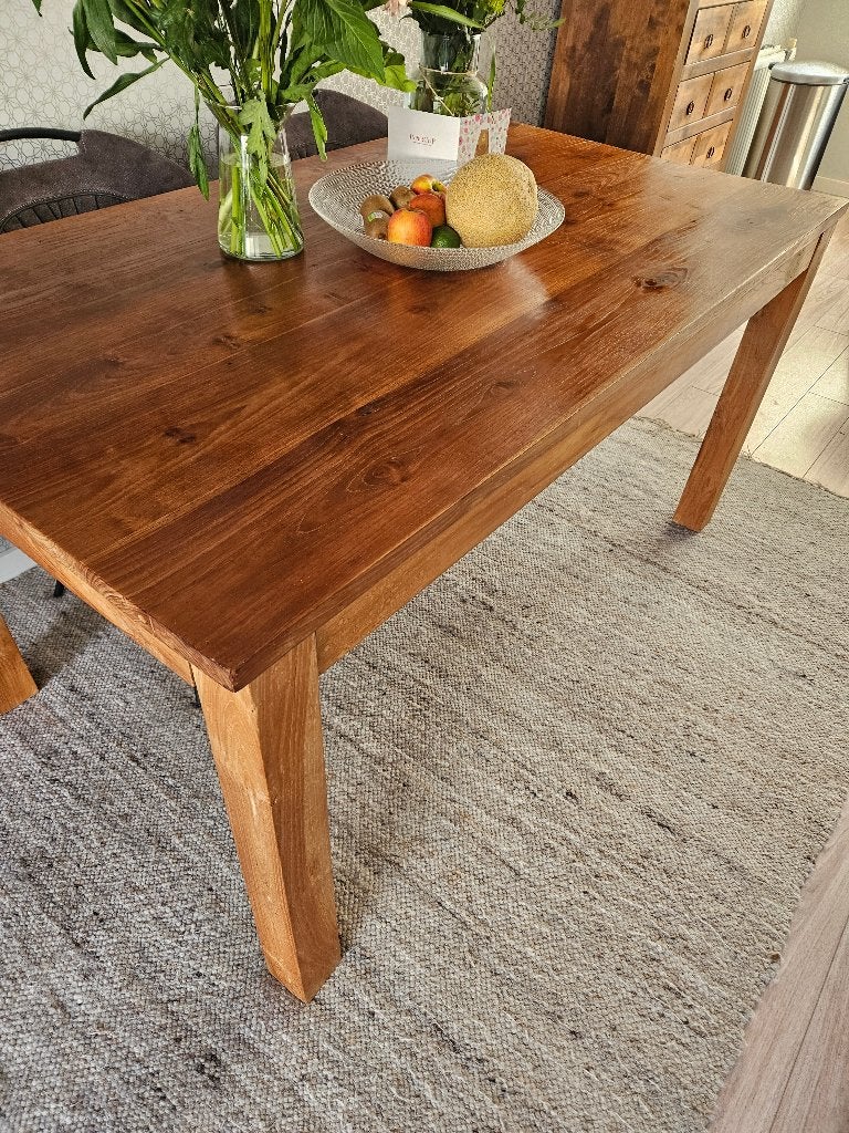 Eettafel hout, Huis en Inrichting, Ophalen, Gebruikt, 50 tot 100 cm, Vijf personen of meer