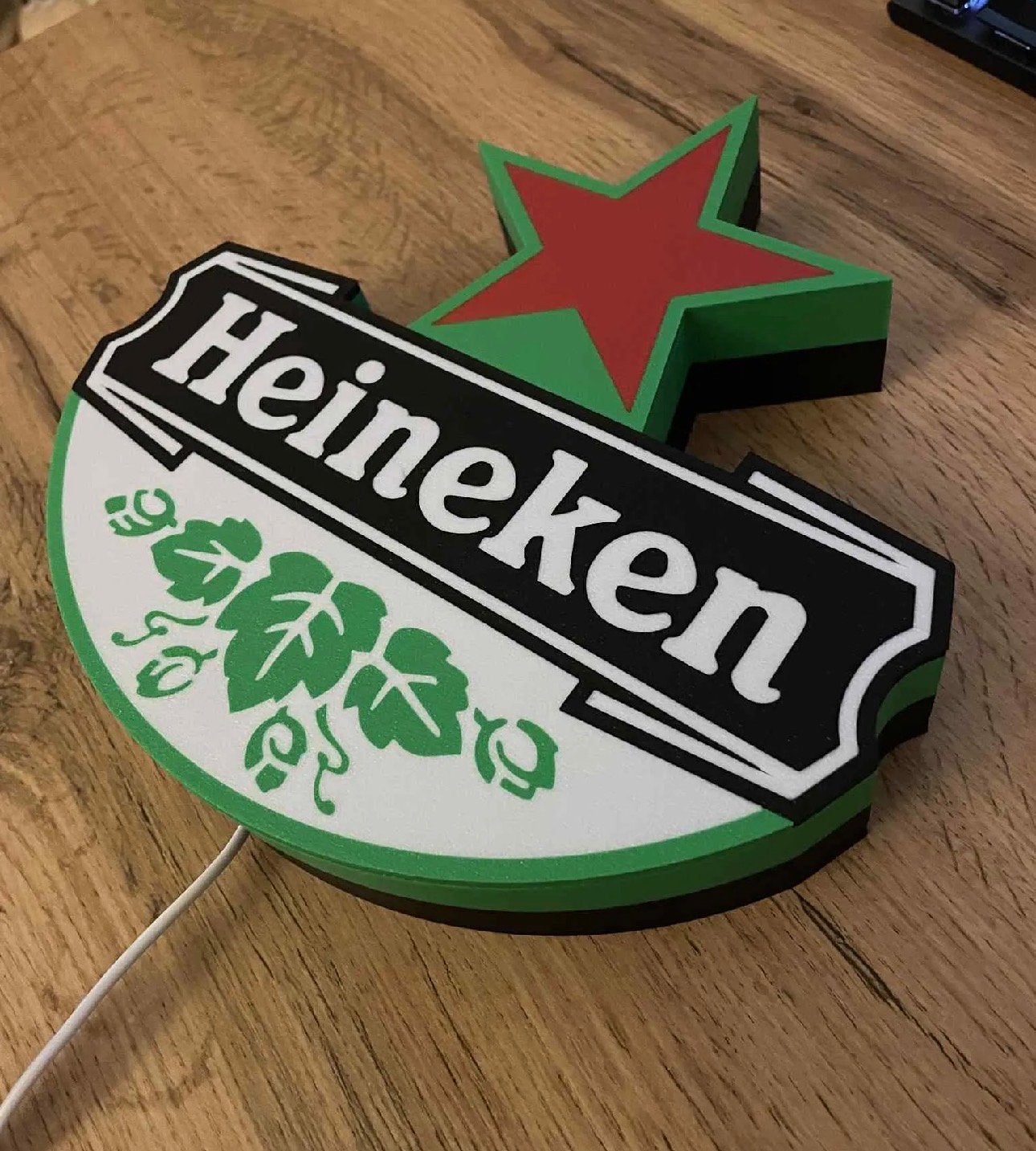 Heineken lichtbak 26x26 cm, Verzenden, Zo goed als nieuw, Lichtbak of (neon) lamp