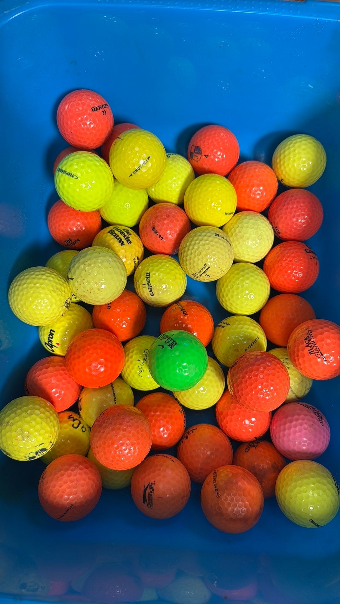 50 stuks gekleurde golfballen, Sport en Fitness, Ophalen of Verzenden, Gebruikt, Bal(len), Overige merken