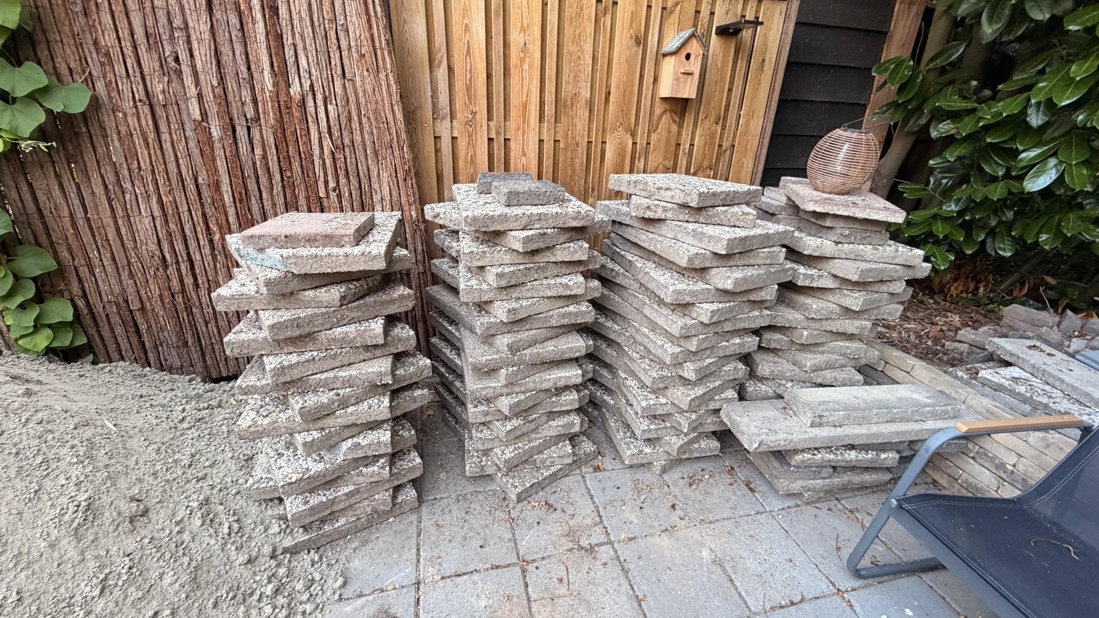Grindtegels - Gratis, Tuin en Terras, Ophalen, Zo goed als nieuw, Beton, Terrastegels