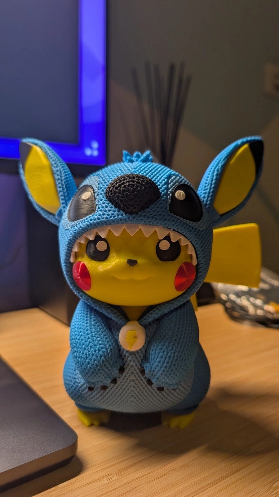 3D Geprinte Pikachu in Stitch Pyjama - Gehaakte Textuur, Verzenden, Nieuw