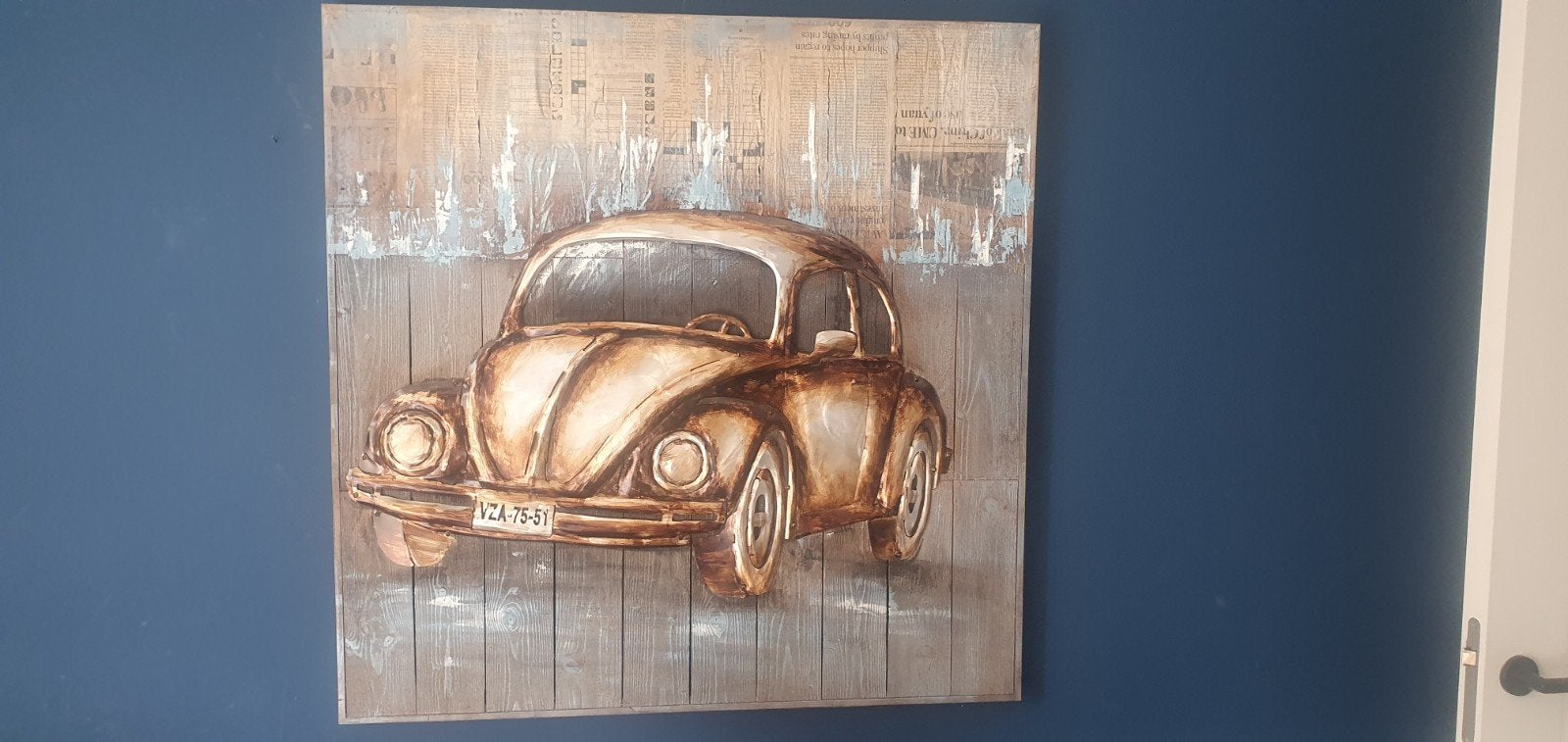 3D kever kunstwerk, Ophalen, Zo goed als nieuw, Schilderij, 75 tot 100 cm