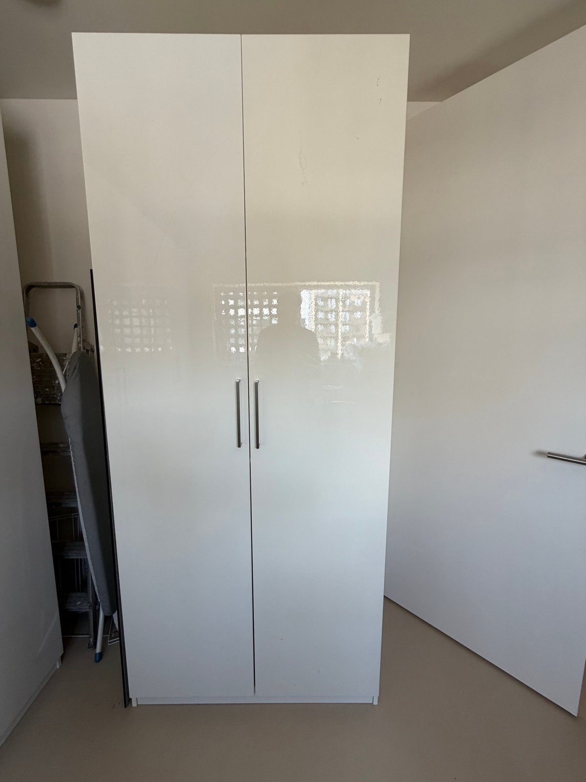 Ikea Pax kast met witte hoogglans deuren, Ophalen, Gebruikt, 200 cm of meer, 50 tot 100 cm