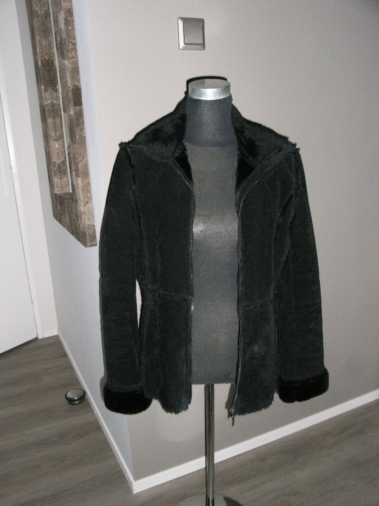 zwart echt suede/leren lammy/jas CHAZZ mt 38/40, NIEUW!, Kleding | Dames, Maat 38/40 (M), Zwart, CHAZZ, Ophalen of Verzenden