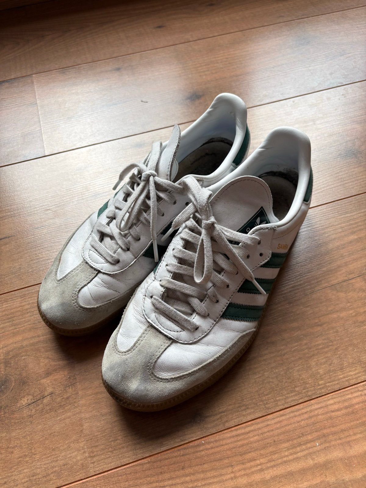 Adidas Samba sneakers wit groen - Maat 44, Ophalen of Verzenden, Gedragen, Wit, Sneakers of Gympen