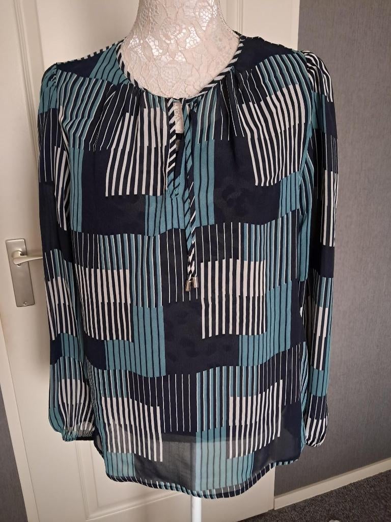 Blouse &CO Woman Maat : L Kleur : Groen Zwart wit, Overige kleuren, Maat 42/44 (L), &Co Woman, Nieuw