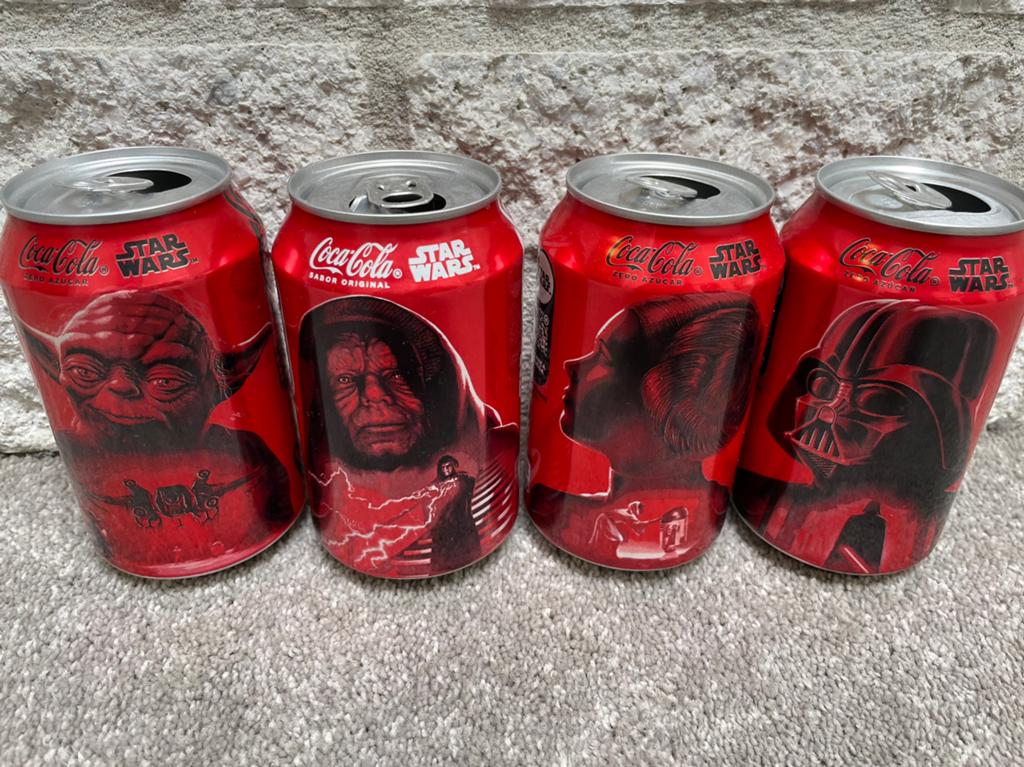 4 lege blikjes coca cola star wars spanje, Verzamelen, Ophalen of Verzenden