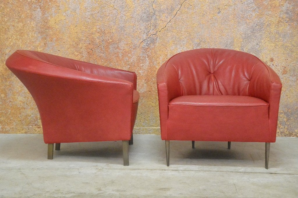 2 UNIEKE rode leren Montis Suite design fauteuils, Montis, Montis, 75 tot 100 cm, Ophalen of Verzenden