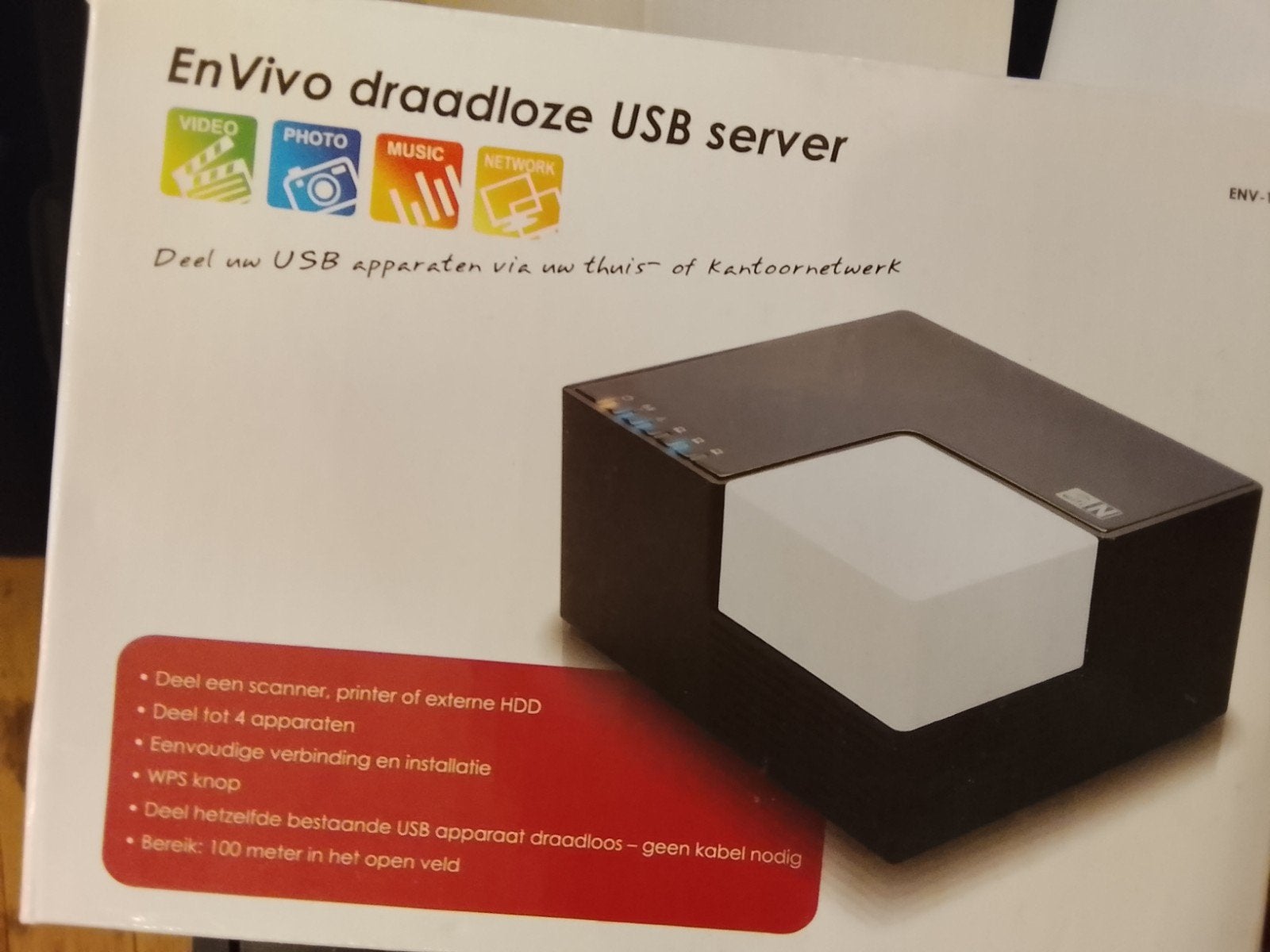 EnVivo draadloze USB server - Deel uw USB apparaten, Onbekend, Nieuw, Ophalen of Verzenden, Onbekend