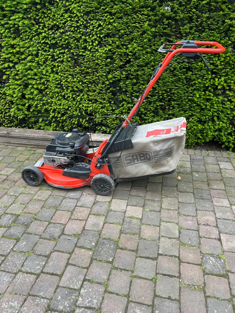 Sabo Benzine Grasmaaier - Krachtig en Betrouwbaar, Ophalen, Cirkelmaaier, Gebruikt, 40 t/m 49 cm
