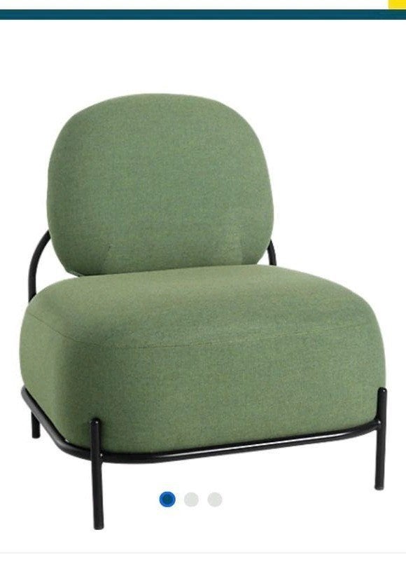 2 Poly fauteuils, z.g.a.n. in groen, Ophalen, 75 tot 100 cm, Zo goed als nieuw, Metaal