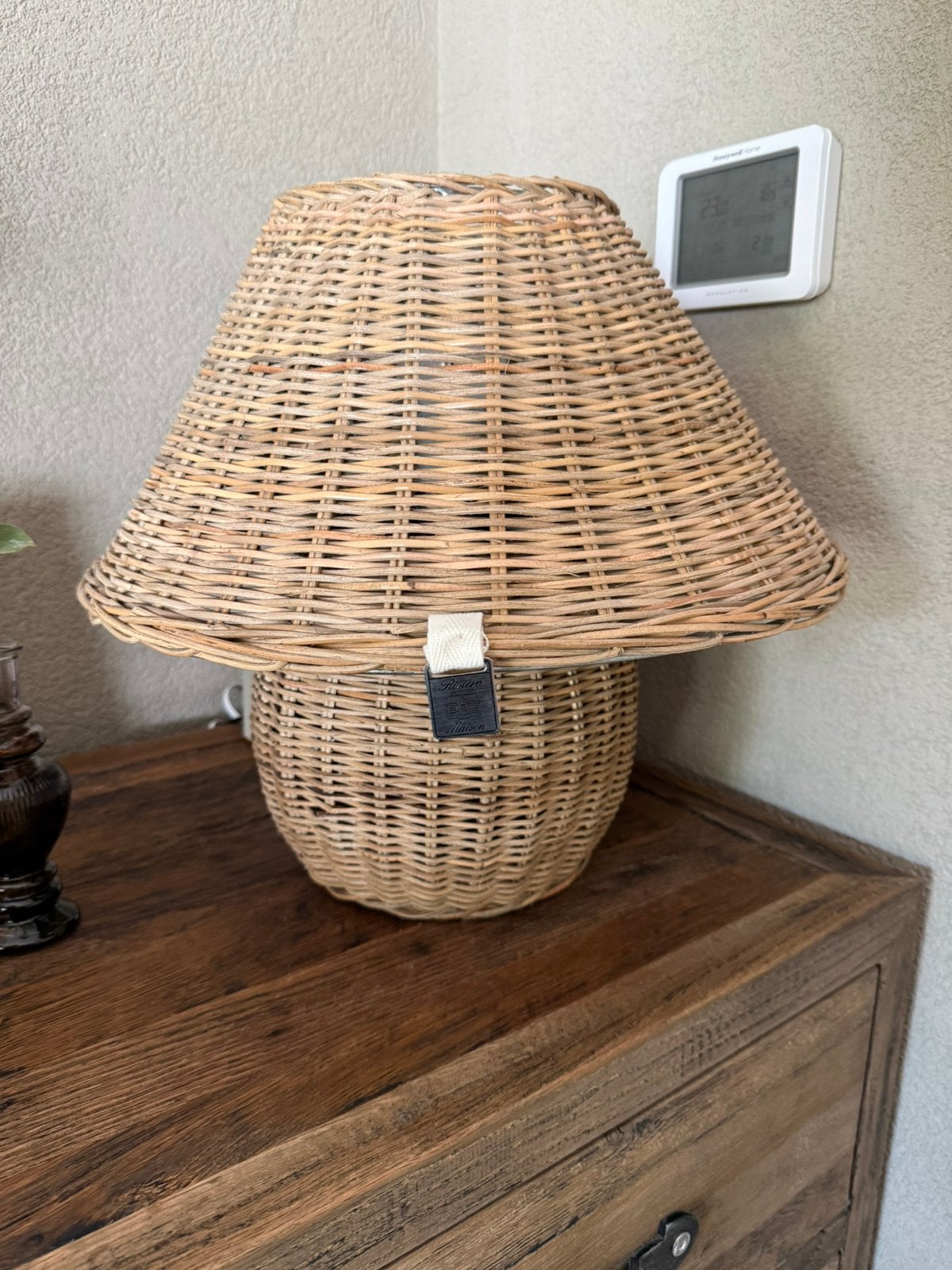 Rieten lamp Riviera Maison, Ophalen of Verzenden, Zo goed als nieuw, Minder dan 50 cm