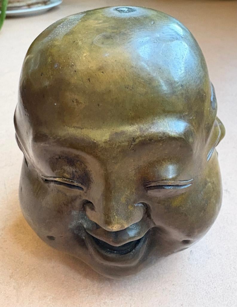 Oude bronzen 'vier gezichten Boeddha', Antiek en Kunst, Ophalen of Verzenden