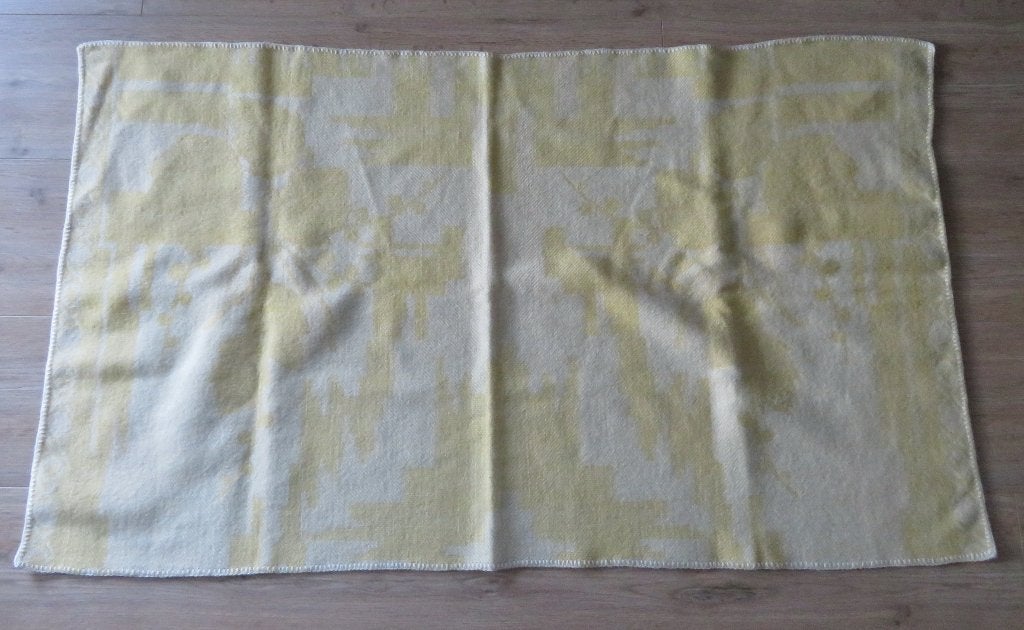 Deken Geel Jaren 50/60 voor kinderbed/kinderwagen, Gebruikt, Eenpersoons, Geel, Ophalen of Verzenden