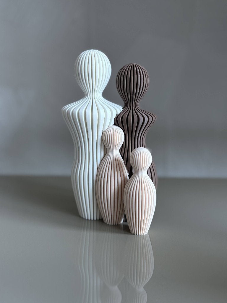 3D geprint familiebeeldje – gezin met 2 kinderen, Verzenden, Nieuw
