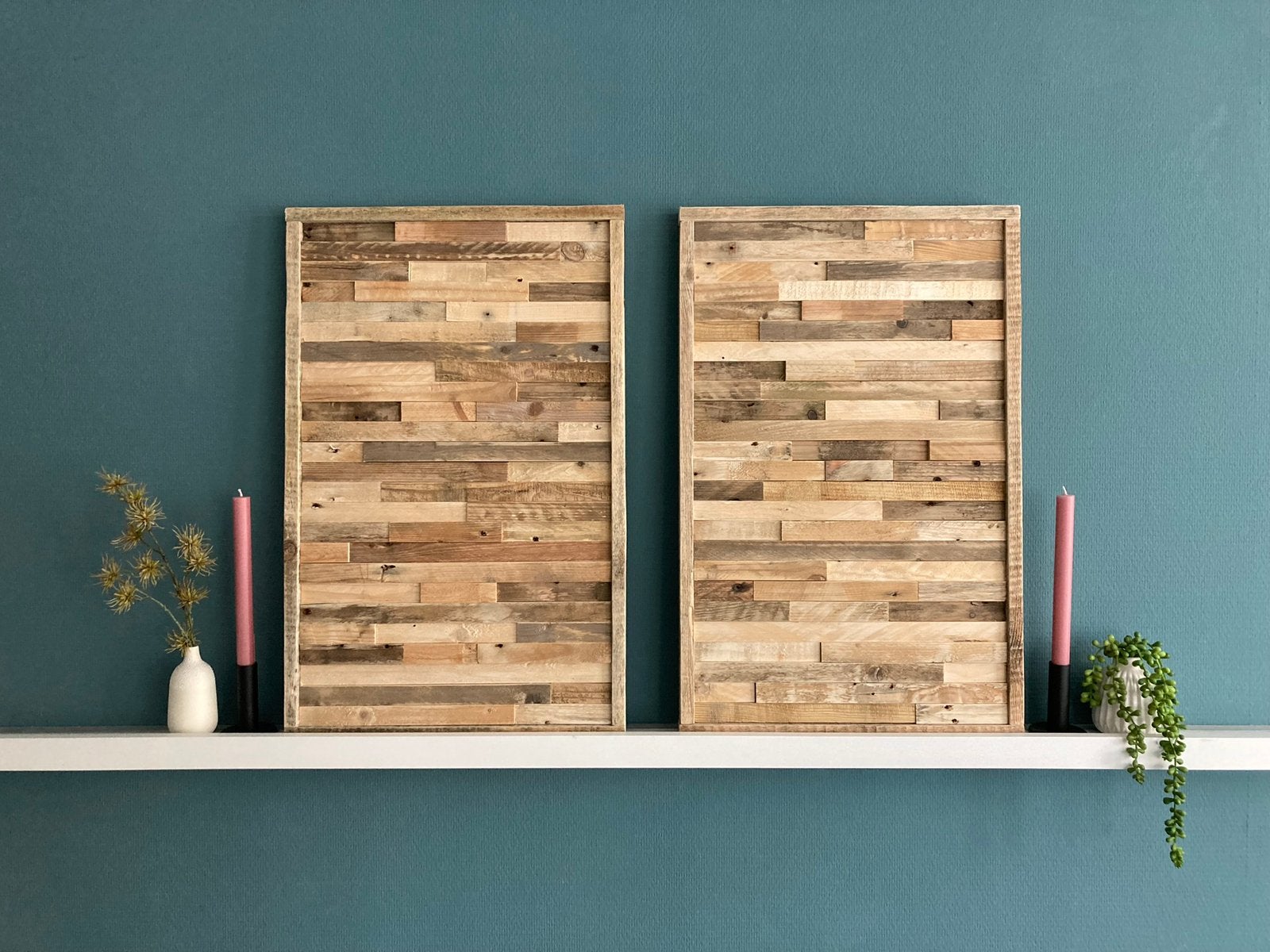 Houten Wanddecoratie bestaat uit 2 delen NIEUW, Ophalen, Hout, Eigen ontwerp, Nieuw