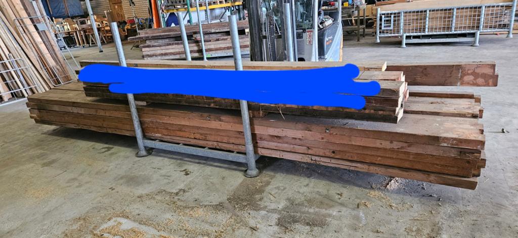 Gebruikte Houten balken 190x70x5000, Doe-het-zelf en Verbouw, Hout en Planken, Ophalen, Gebruikt, Balk, Vuren