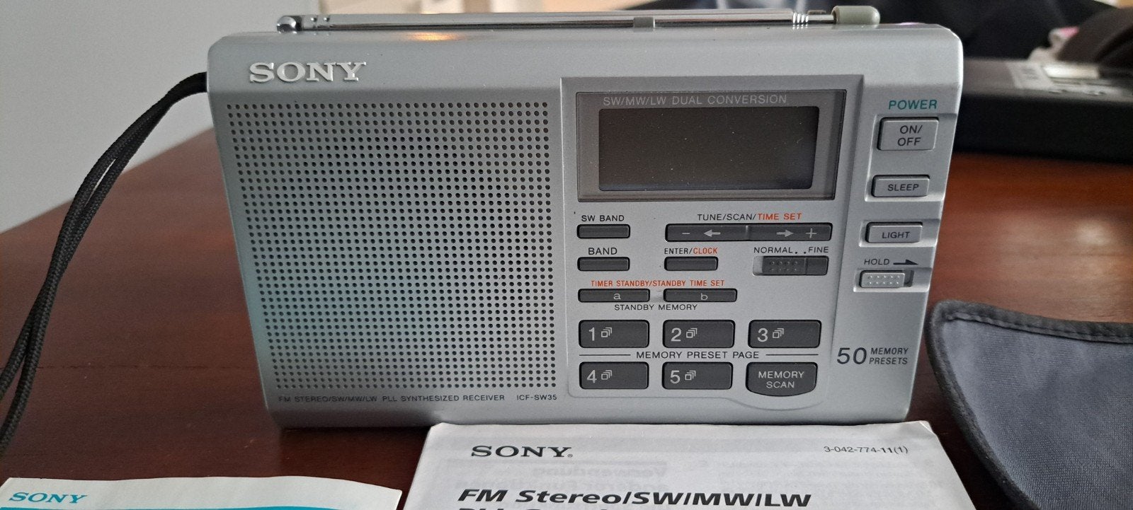 Sony ICF-SW35 FM Stereo/SW/MW/LW PLL Synthesized Receiver, Ophalen, Zo goed als nieuw, Wereldontvanger