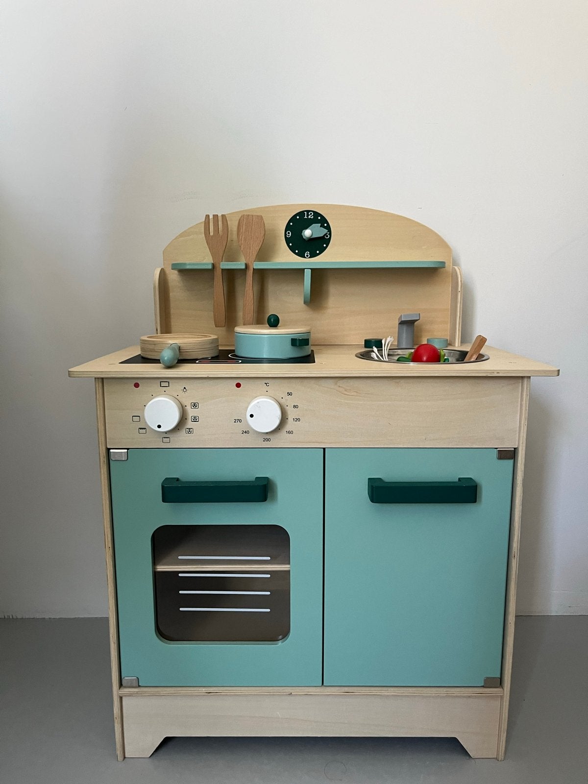 Dikke en Kamille Speelkeuken met accessoires en koffiezetapp, Ophalen, Zo goed als nieuw, Hout, Speelkeuken