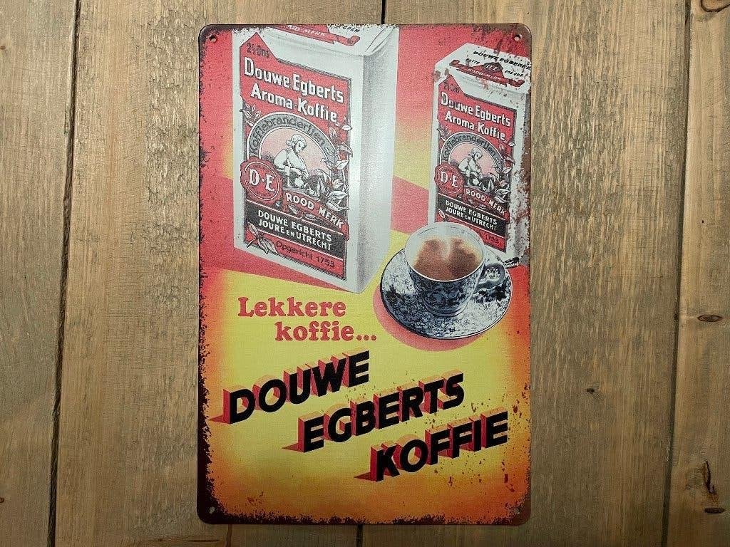 Reclamebord Douwe Egberts - Lekkere koffie 20x30, Ophalen of Verzenden, Zo goed als nieuw, Reclamebord