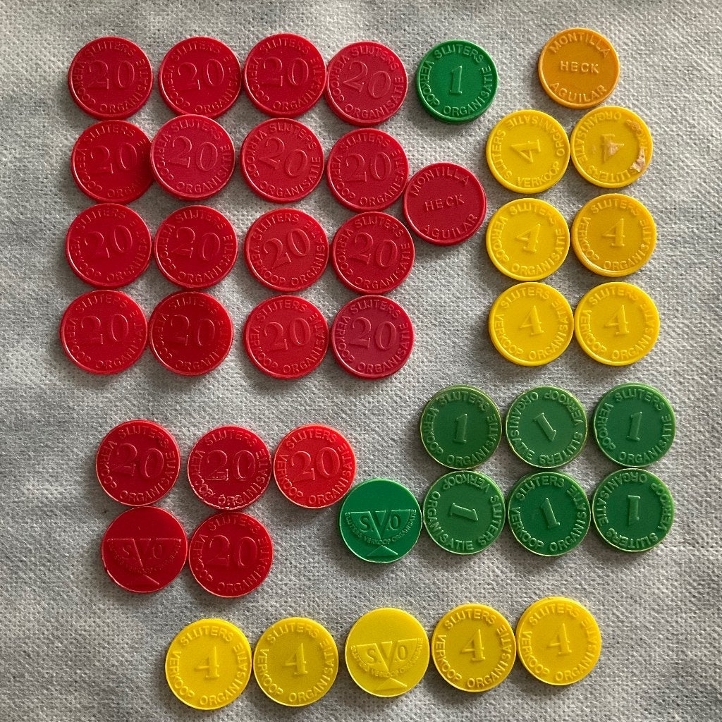 Oude Plastic Muntjes ...Sluiters Verkoop Organisatie, Ophalen