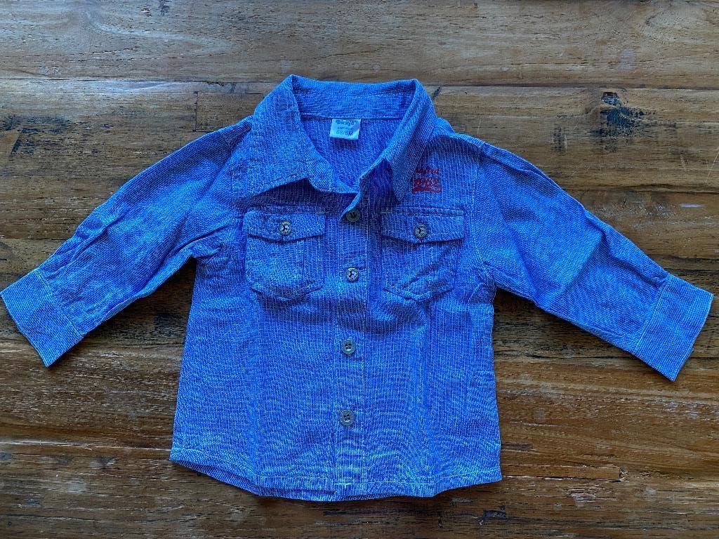 Nieuw blauw overhemdje Dirkje -maat 68, Kinderen en Baby's, Dirkje, Ophalen of Verzenden, Zo goed als nieuw, Overhemdje of Bloesje
